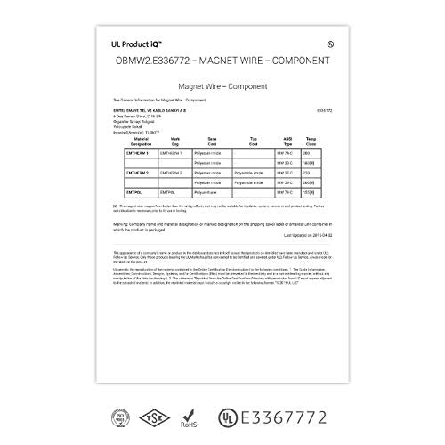 14 AWG - 1 lb (80 feet) 99.9% Pure Copper Wire, Enameled Magnetic Wire for Motor, Transformer, Magnetic Coil, & Electroculture Gardening, Winding Magnet Wire - 220°C (428°F) Thermal Class