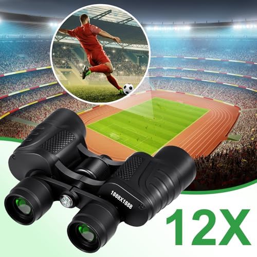 12x25 Binoculars, Waterproof Binoculars for Adults High Powered, Bird Watching Binoculars for Adults and Kids, Foldable Binoculars with Strap for Hunting, Bird Watching, Hiking, Concert