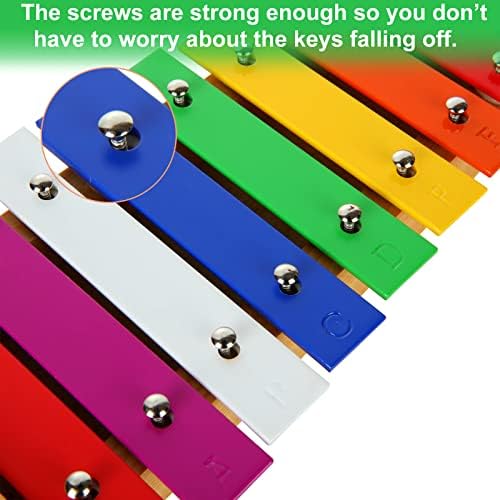 15 Tone Xylophone Glockenspiel Colorful Wooden Xylophone Xilofono Instrument with 2 Mallets for Beginner