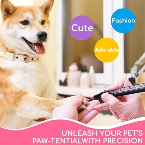 15 Colors Dog Nail Polish Pens Quick Dry, Pet Nail Polish Set for Dogs DIY Dogs Puppy Nails, Dog Safe Nail Polish Non Toxic, Odorless, Easy to Apply