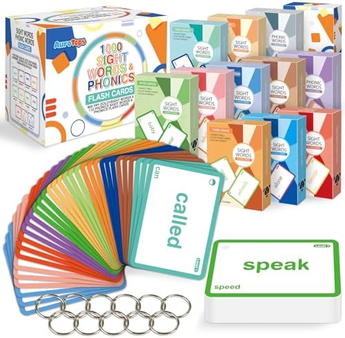 1012 Sight Words/Phonics Flash Cards, Dolch & Fry High Frequency Site Words, Learn to Read CVC Blends,Short/Long Vowel Sounds, Flash Cards Games for PreK Kindergarten 1 2 3 4 5 6 Grade,Kids 4-13 Years