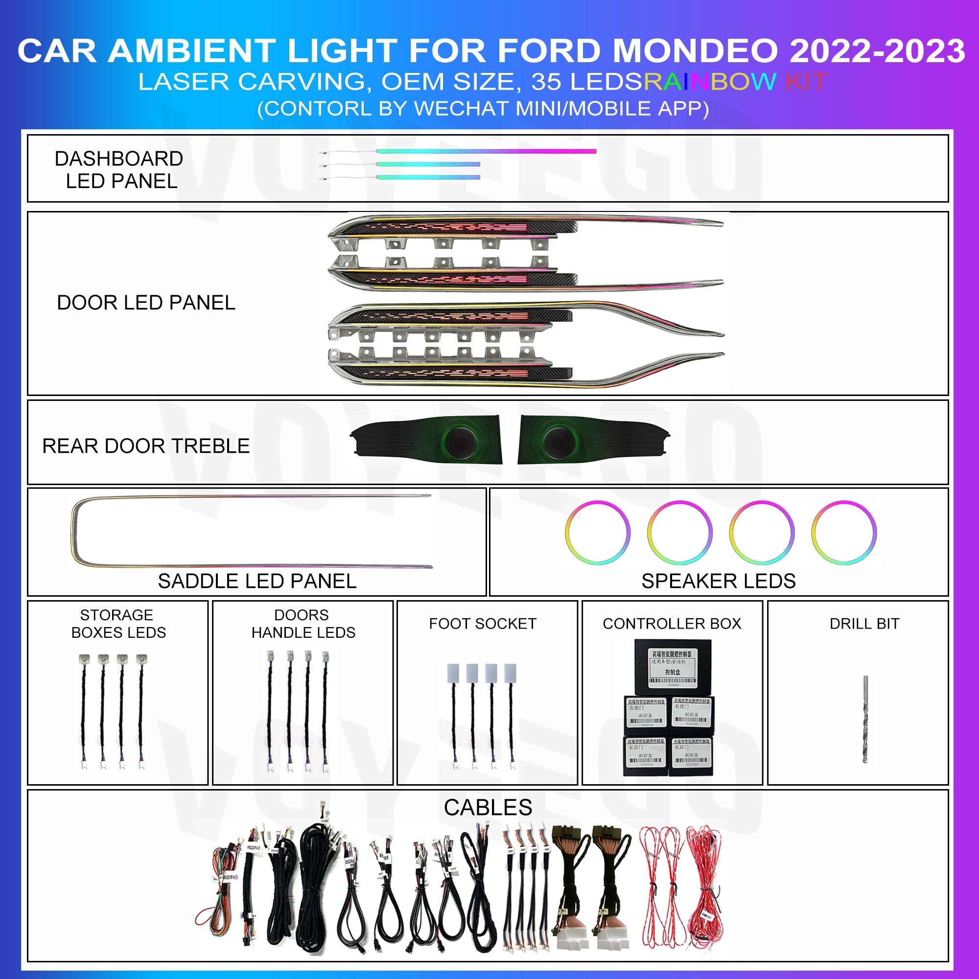 MONDEO 2022 Ambient Lighting | Laser Carving Rainbow