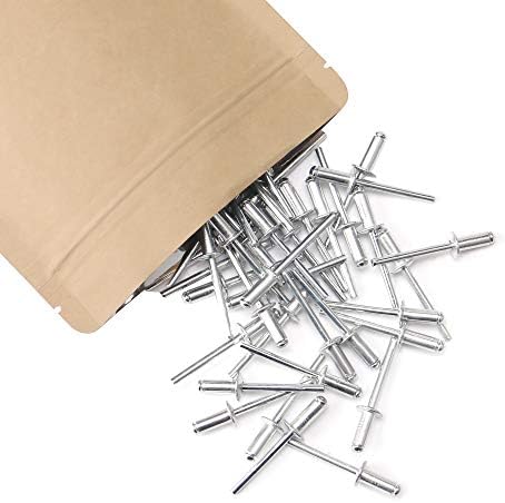 100pcs 3/16" x 1" Aluminum Blind Rivets, Silver, 4.8 x 25.4 mm Pop Rivets