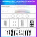 Hyundai Tucson 2021-2023 Led Ambient Lighting | 64 RGB Colors Rainbow