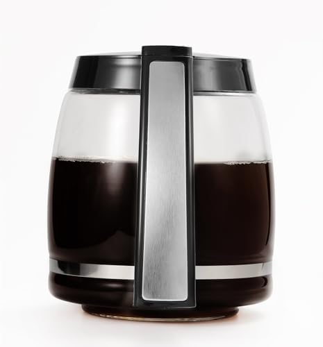 12-Cup Replacement Glass Carafe Compatible with Cuisinart Coffee Maker, 12 Cup Coffee Pot Replacement for Cuisinart, Models DCC-1100BK, DCC-1200PRC, DCC-2650, DGB500BK