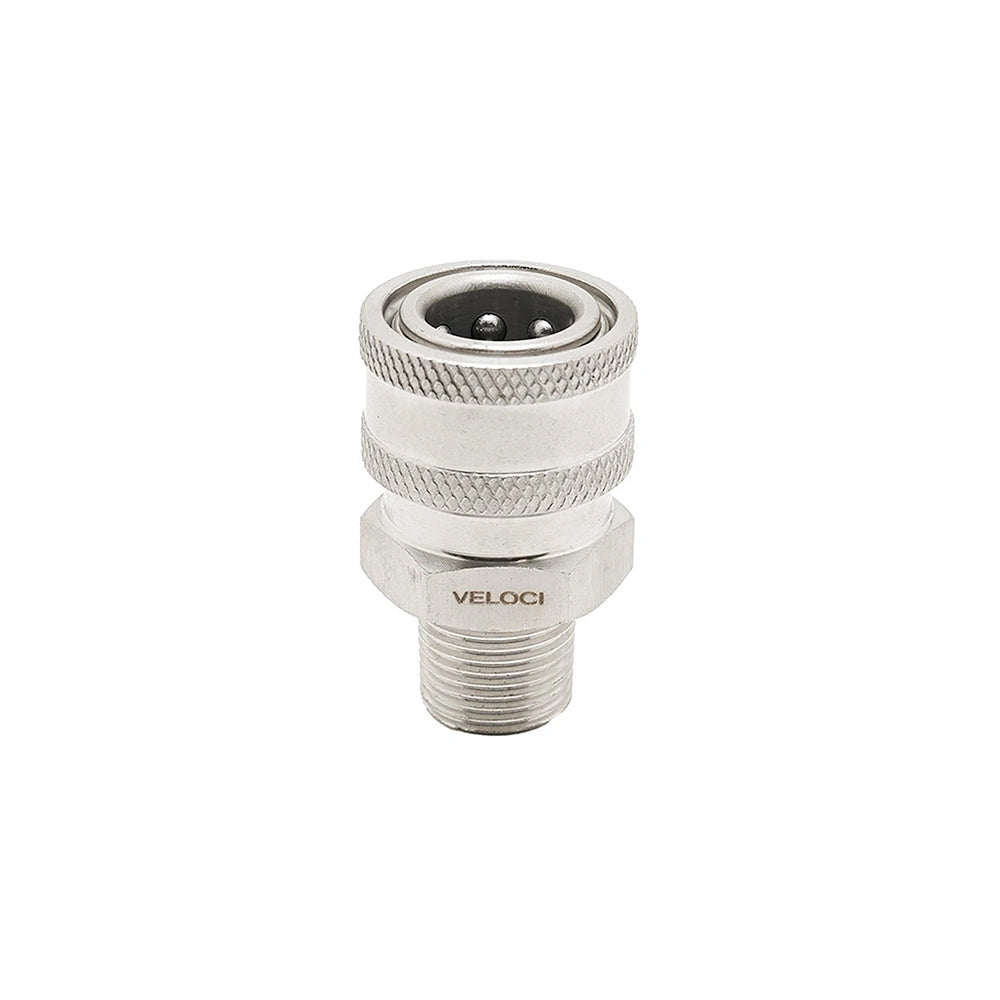Veloci Stainless Steel QC Coupler - 3/8" MPT