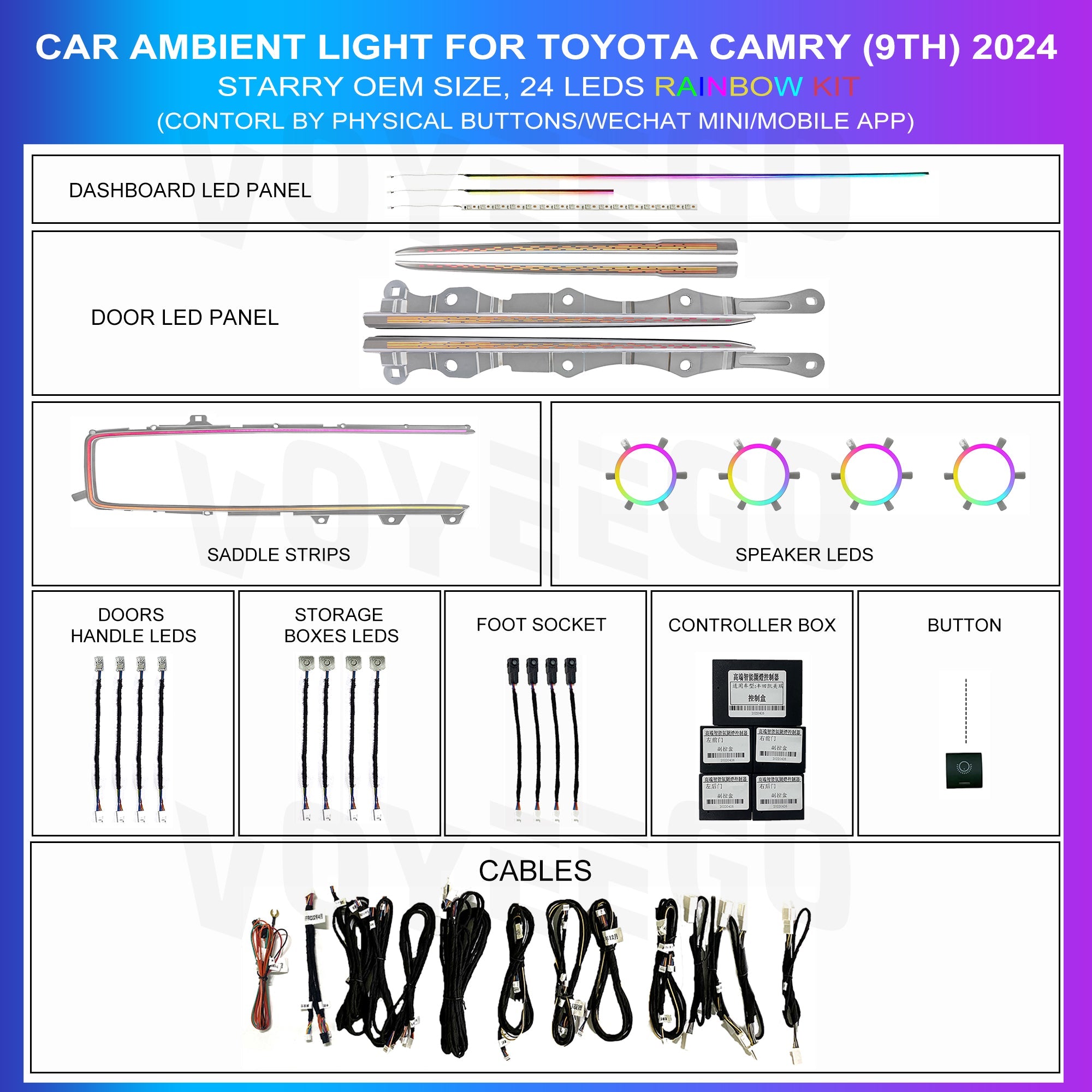 Camry 9th 2024 Ambient Lighting | Starry Rainbow