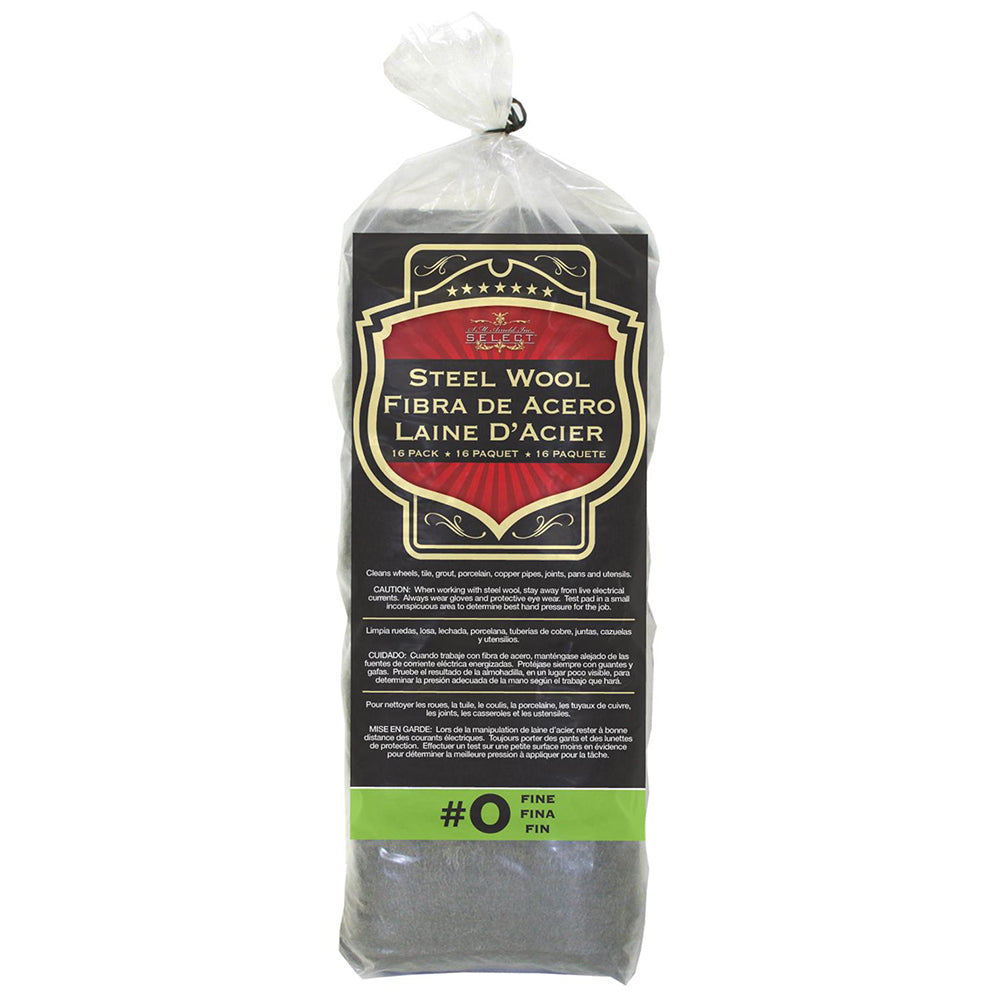 SM Arnold Steel Wool, Grade 0 - Fine (16 pads)