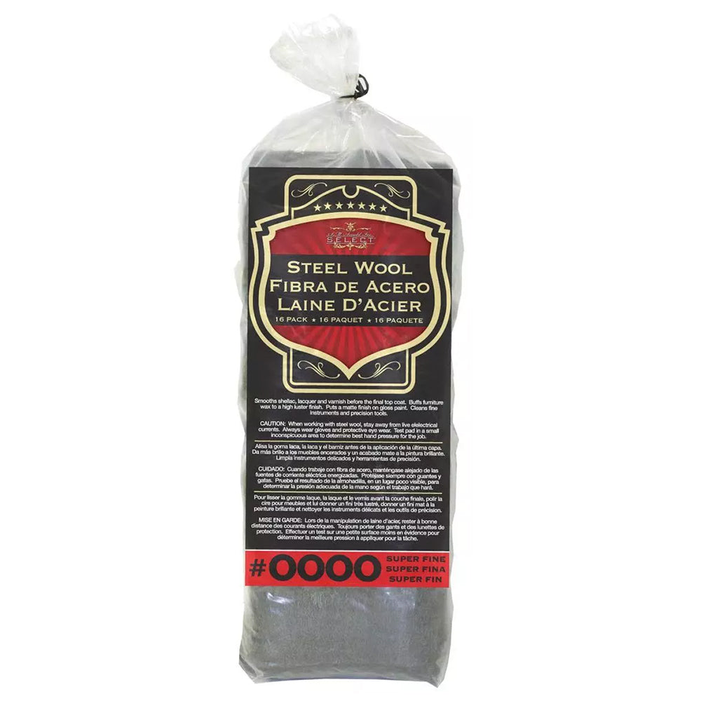 SM Arnold Steel Wool, Grade 0000 - Super Fine (16 pads)