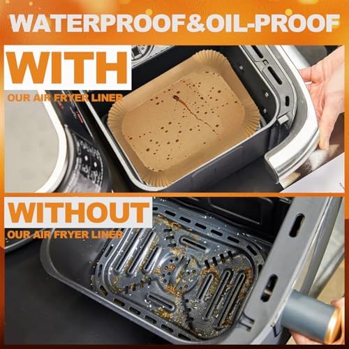 150PCS Air Fryer Liners Disposable Paper Liners for Ninja Dual Air Fryer Parchment Paper Rectangular for Microwave Oven 8 x 5.5inch