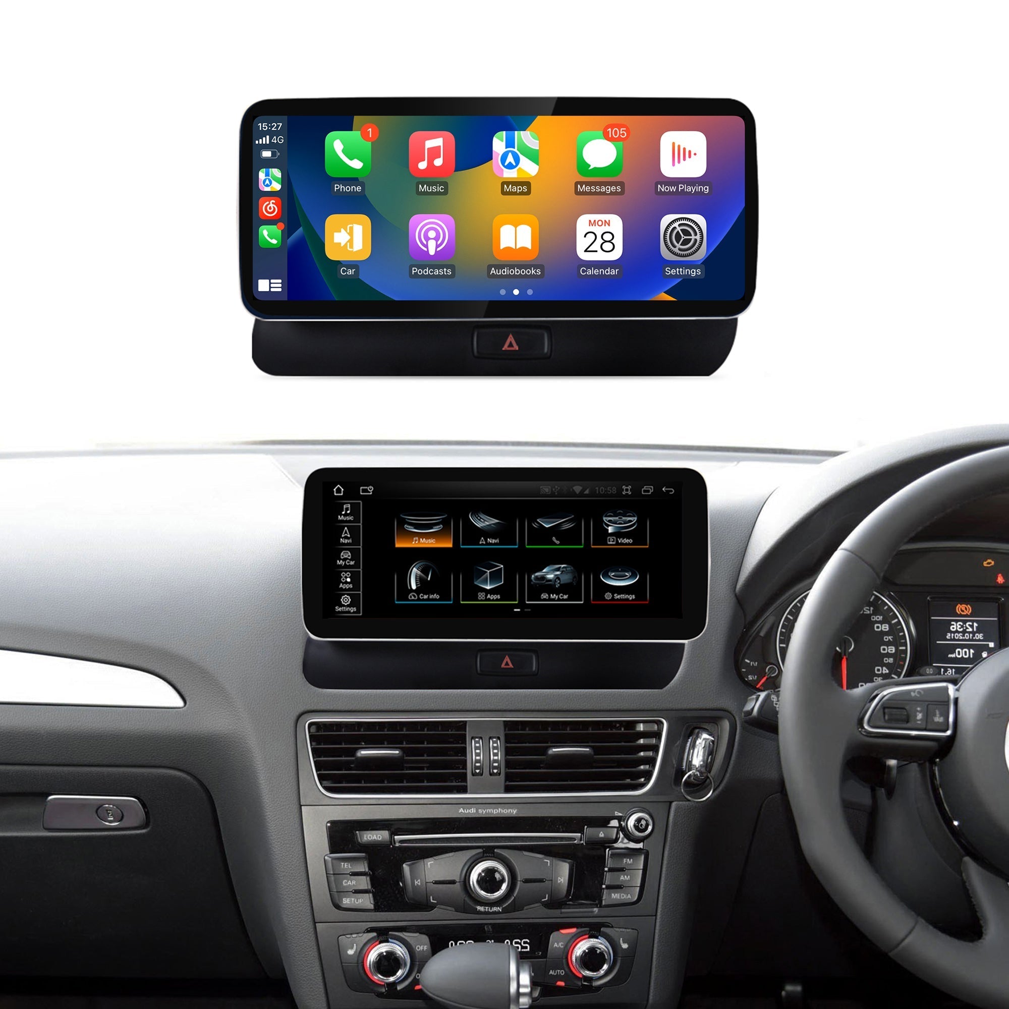 10.25" Q5 2008-2016 RHD Audi android touch Screen Quaclomm wireless carplay android auto