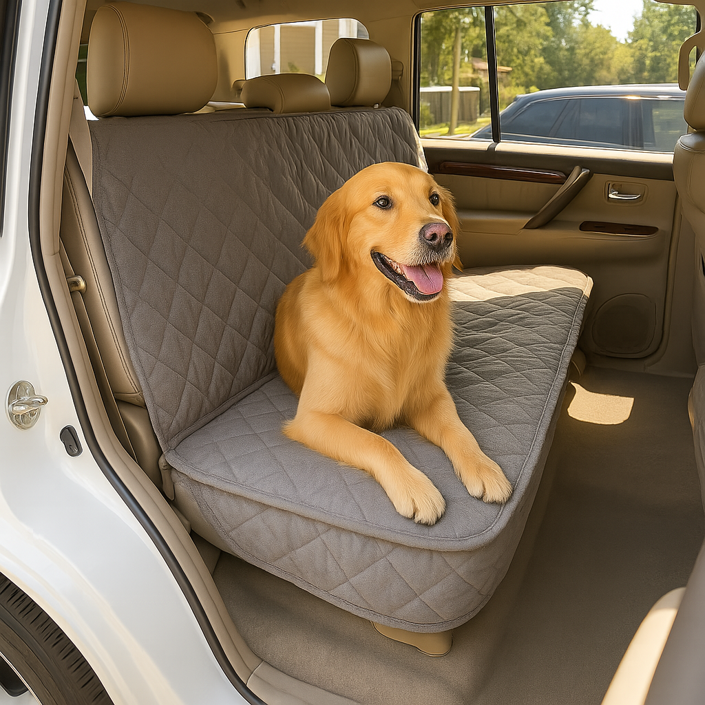 Formosa Covers Car Seat Luxury Bench Cover For Dogs and Pets Grey