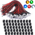 12 Volt 5Mm Pre Wired Led Light Emitting Diodes,Micro Led Lights Diodes for Model Assortment Kit,12V Mini Single Led Bulbs(Red*10,Green*10,Orange*10,Blue*10,White*10)