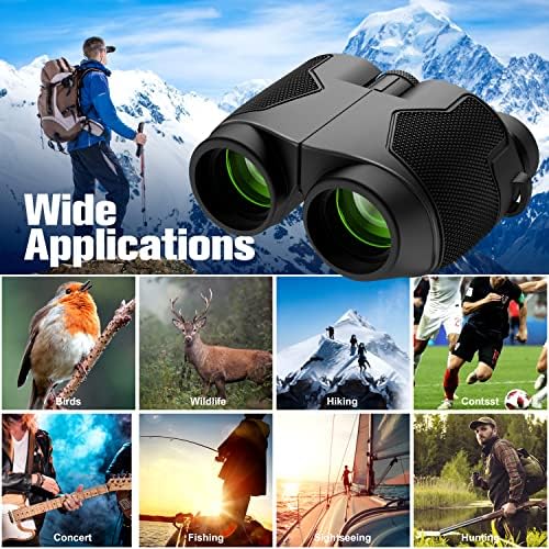 12x25 Binoculars with Clear Low Night Version for Adults and Kids, Large Eyepiece Waterproof Durable & Clear BAK4 Prism FMC Lens Binoculars for Bird Watching Hunting Travel Theater Concerts