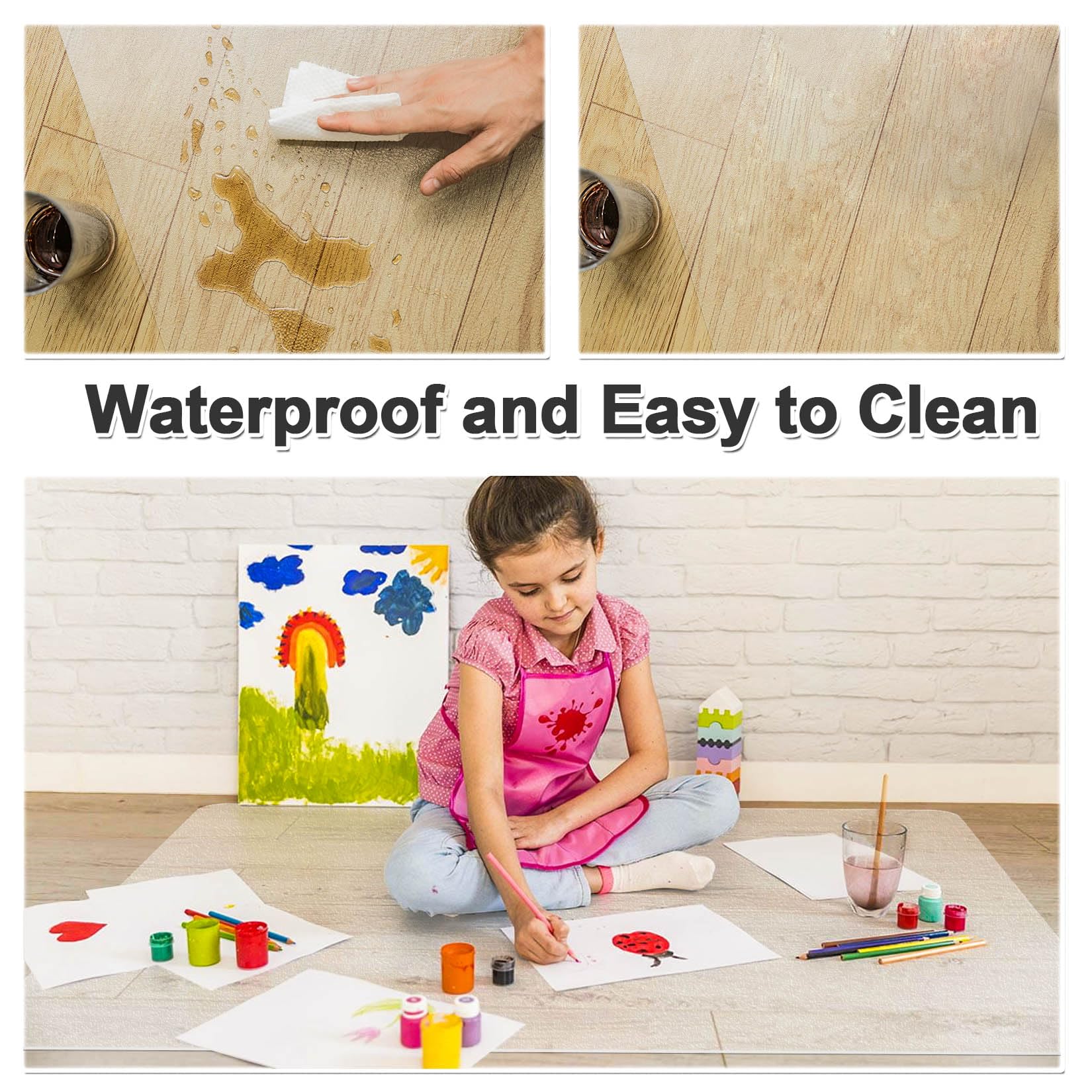 100pointONE Large Chair Mat for Hardwood Floor - 48" x 60" Clear Desk Chair Floor Protector Mat, Easy Glide Office Chair Mat for Home & Office