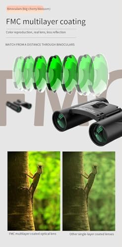 1000x25 Compact Binoculars for Adults and Kids, Mini Pocket Binoculars with Phone Adapter, Waterproof, for Bird Watching, Hunting, Concerts, Theaters, Operas, Traveling, Sightseeing