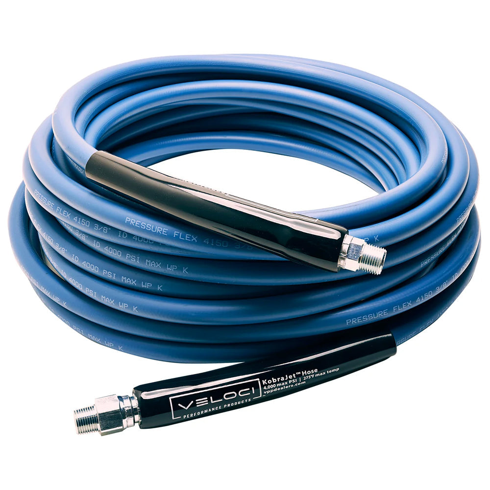 Veloci KobraJet High Pressure Hose, 4000 PSI, Non Marking Blue - 3/8" x 50 ft.
