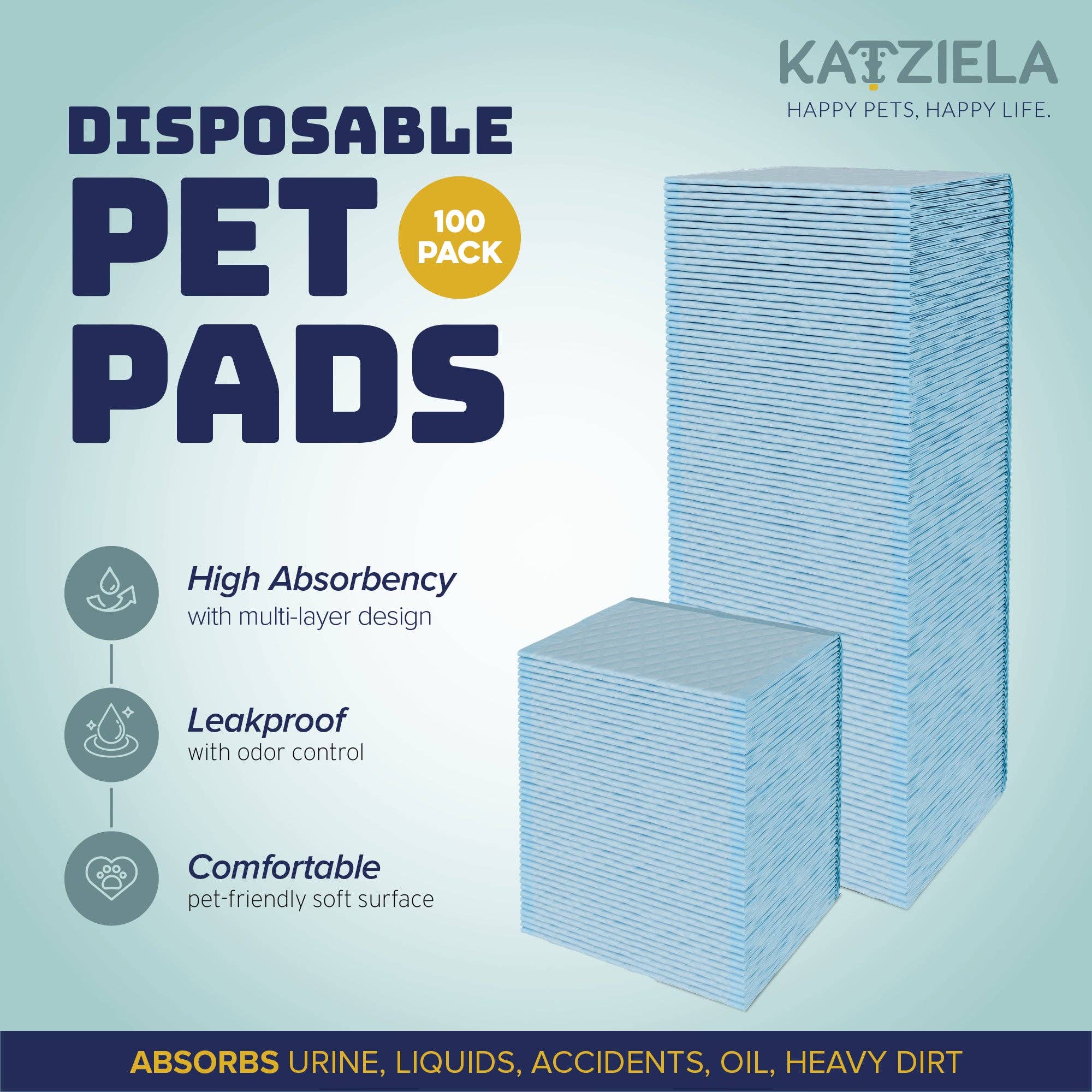Katziela Disposable Pet Pads  22X23"