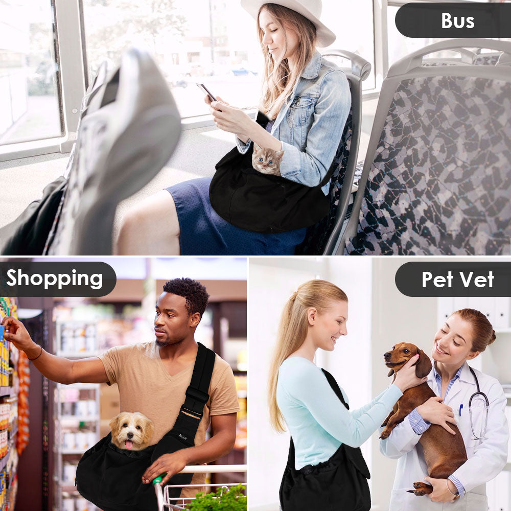 Pet Sling Carrier Shoulder Bag - Black
