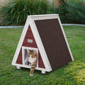 PETSFIT Single Story Triangular Cat House With Foot Stand