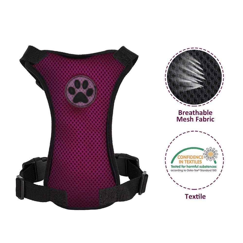 Dog Car Harness & Seat Belt - Burgundy