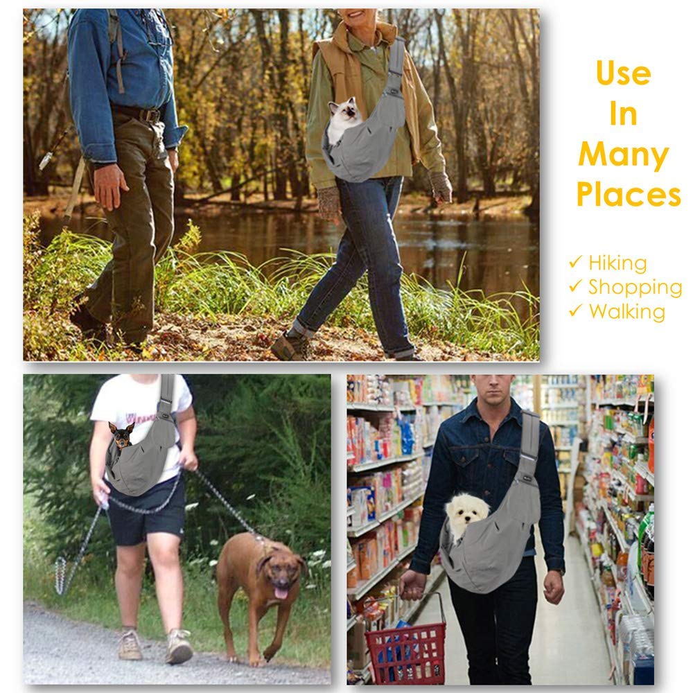 Pet Hand Free Sling Bag - Grey