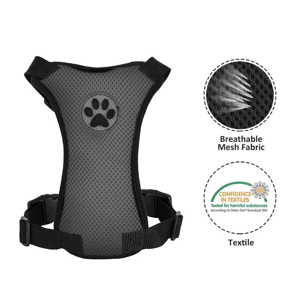 Dog Car Harness & Seat Belt - Grey