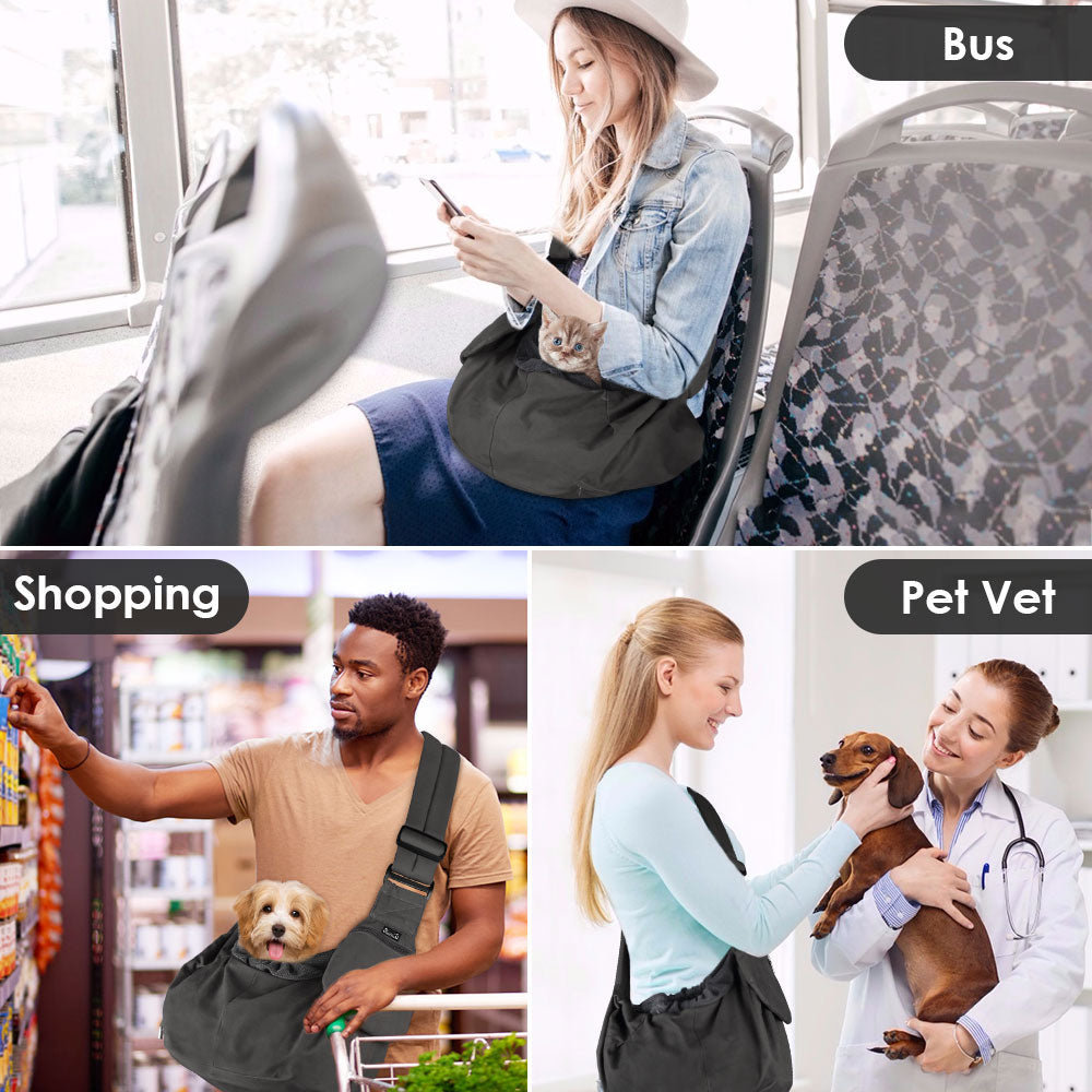 Pet Sling Carrier Shoulder Bag - Grey