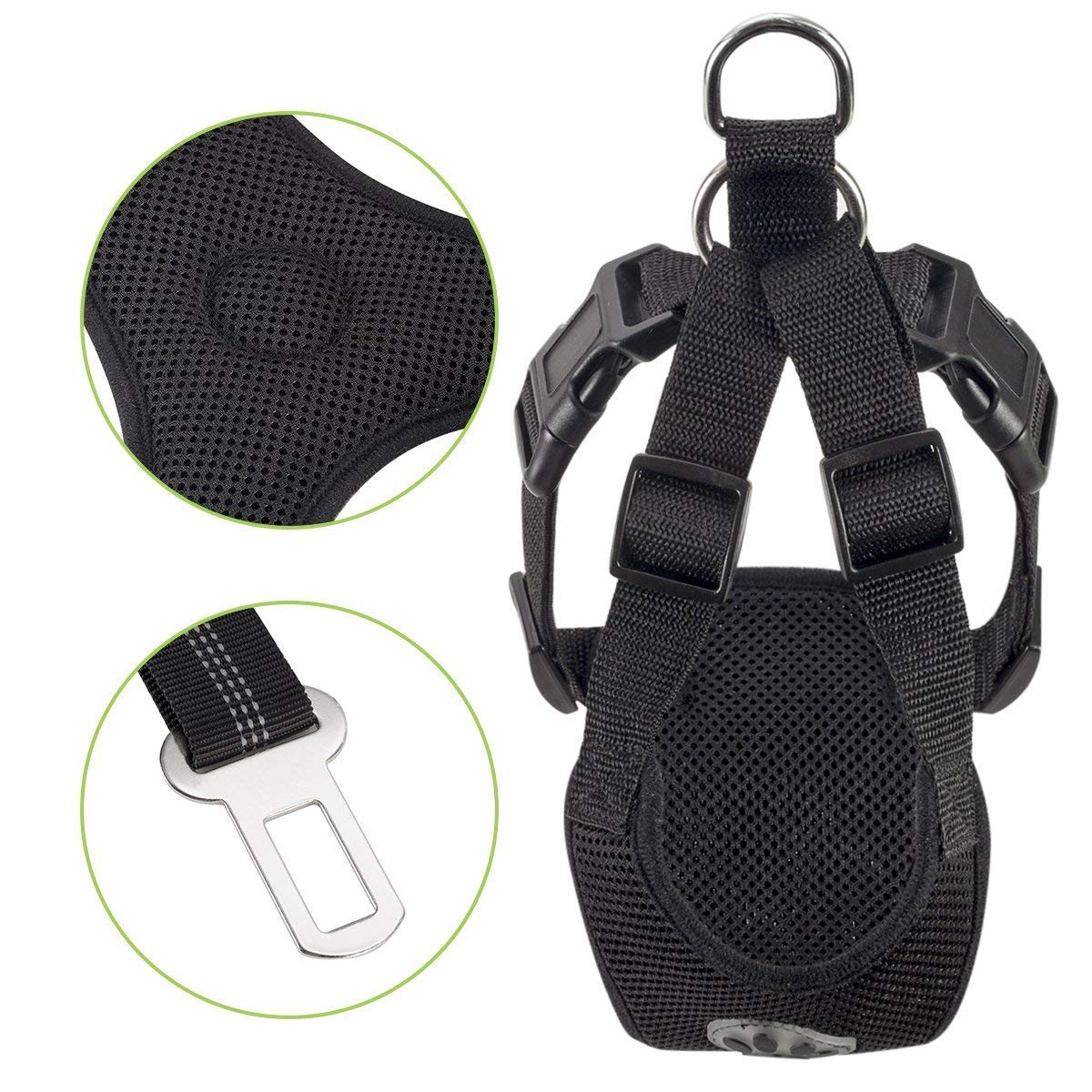 Dog Car Harness &  Seat Belt - Black