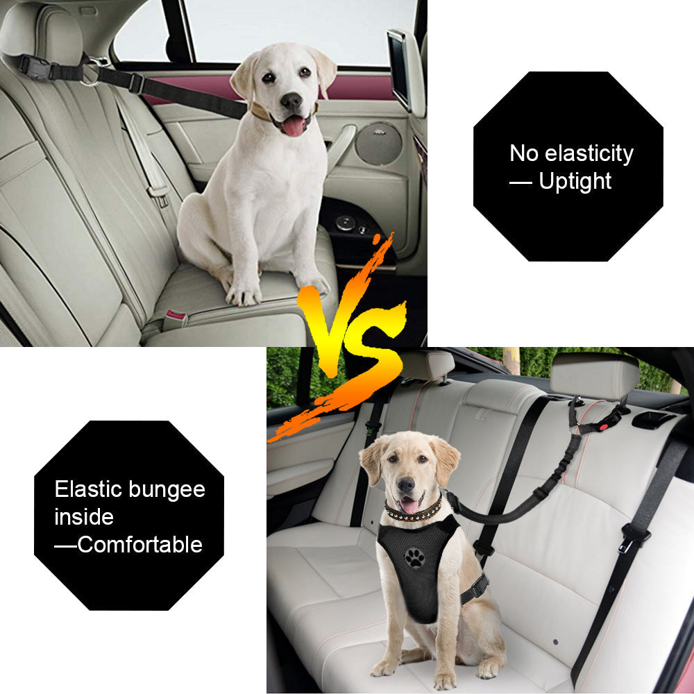 2 Pack Dog Headrest Restraint Seat Belt - Black