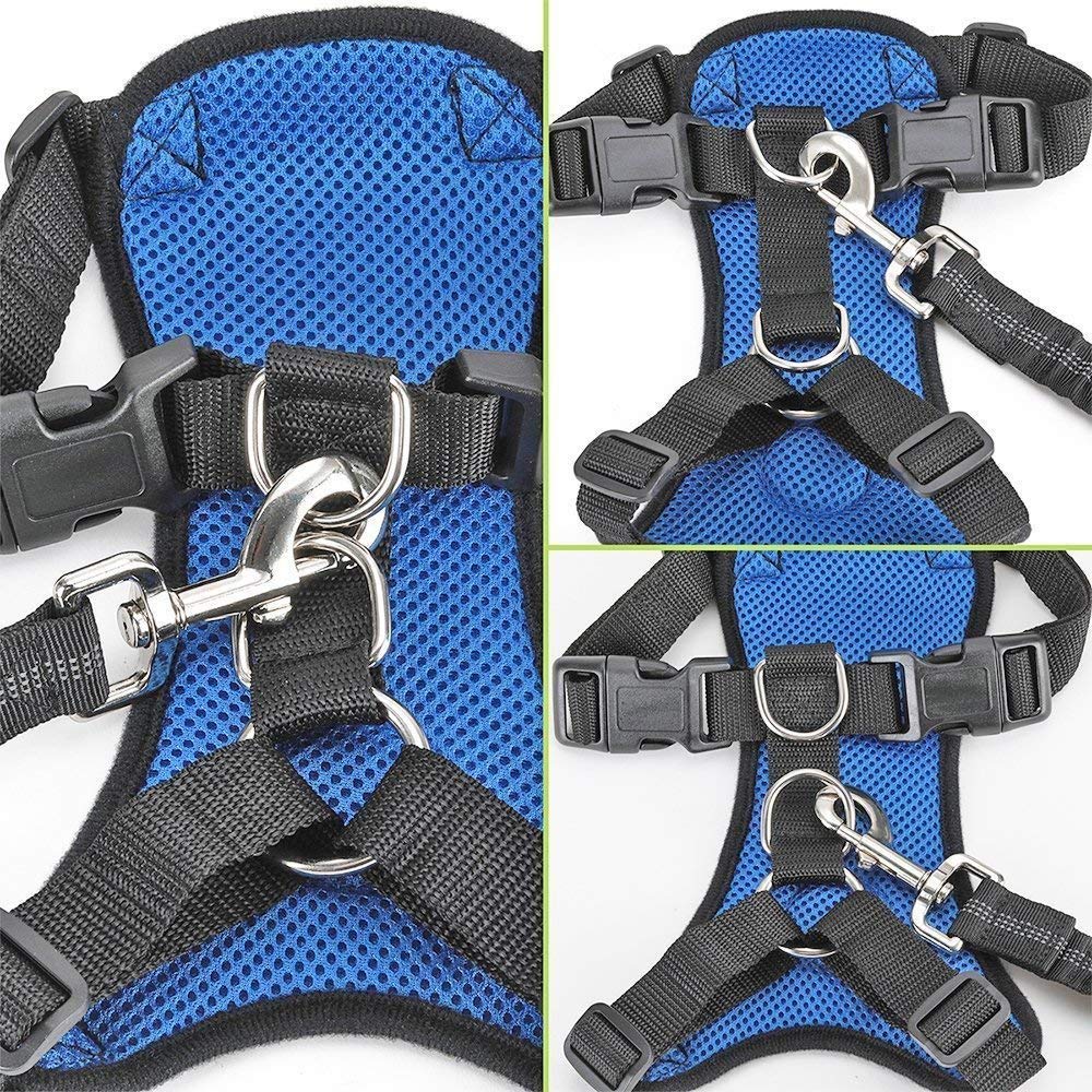 Dog Car Harness & Seat Belt - Dark Blue