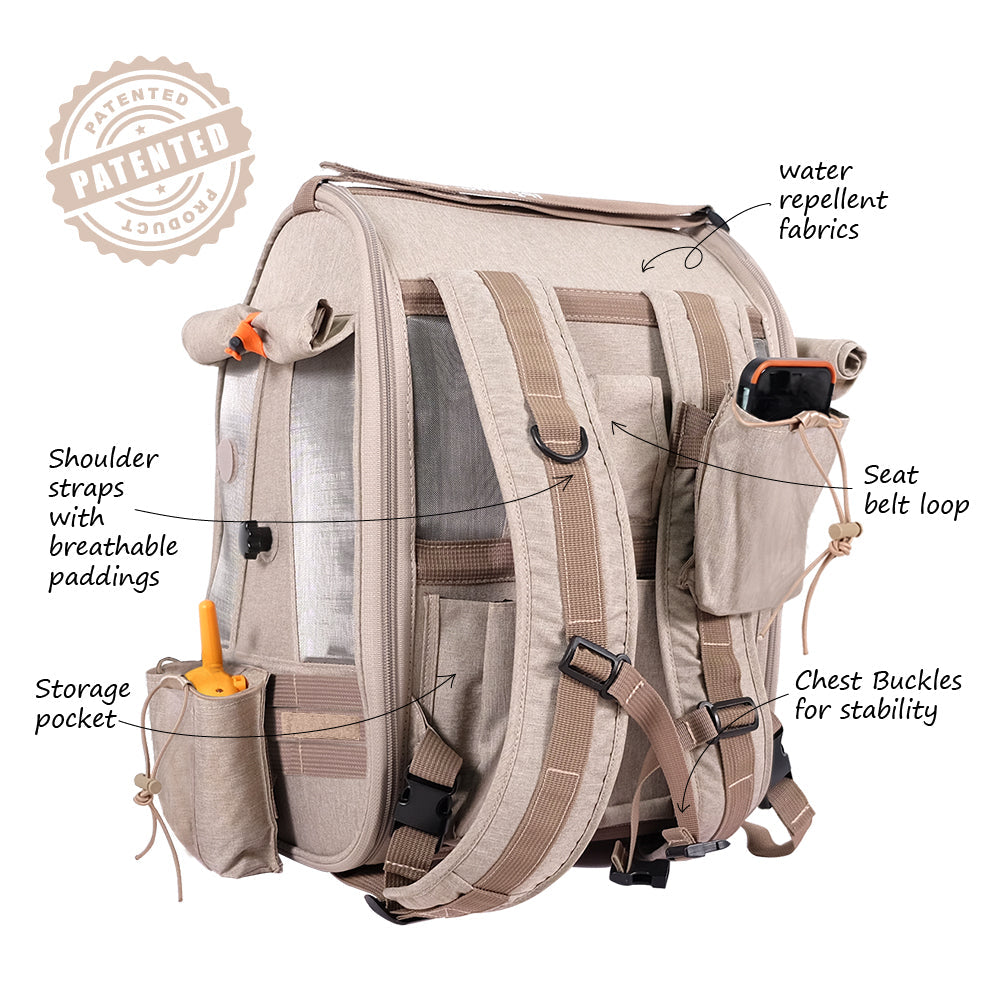 Ibiyaya BirdTricks TrackPack for Birds, Patented Bird Carrier Backpack with Perch, Airline Approved