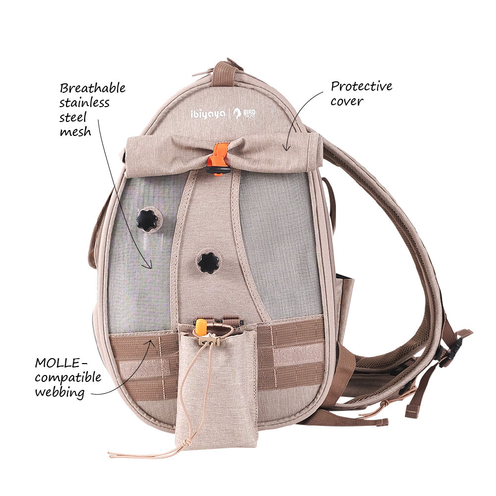 Ibiyaya BirdTricks TrackPack for Birds, Patented Bird Carrier Backpack with Perch, Airline Approved