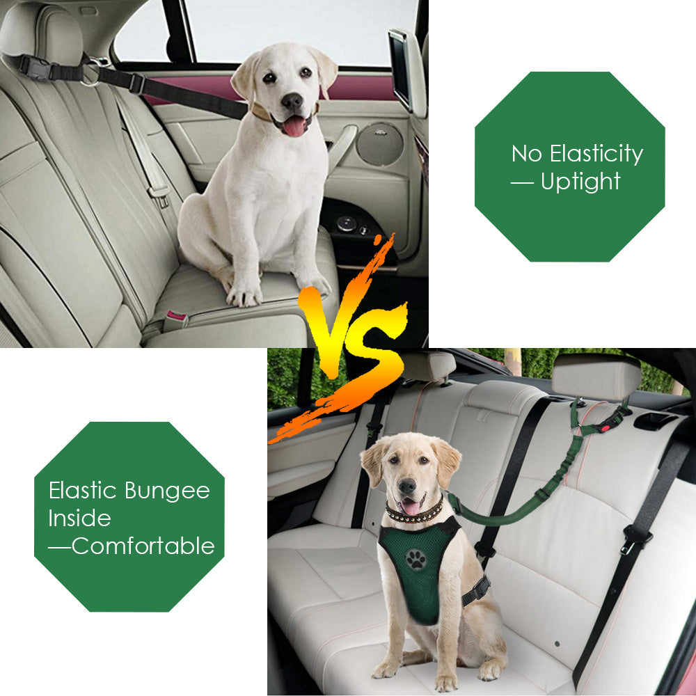 2 Pack Dog Headrest Restraint Seat Belt - Green