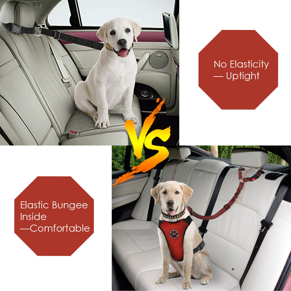 2 Pack Dog Headrest Restraint Seat Belt - Red