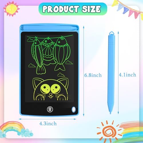12 Pack LCD Writing Tablet for Kids 6.5 inch, Colorful Drawing Board with One-Click Erase, Lock, and Stylus, No Blue-ray Screen, Drawing Pad Toy for Ages 3-12 Boys and Girls Gifts (Pink, Blue, Black)