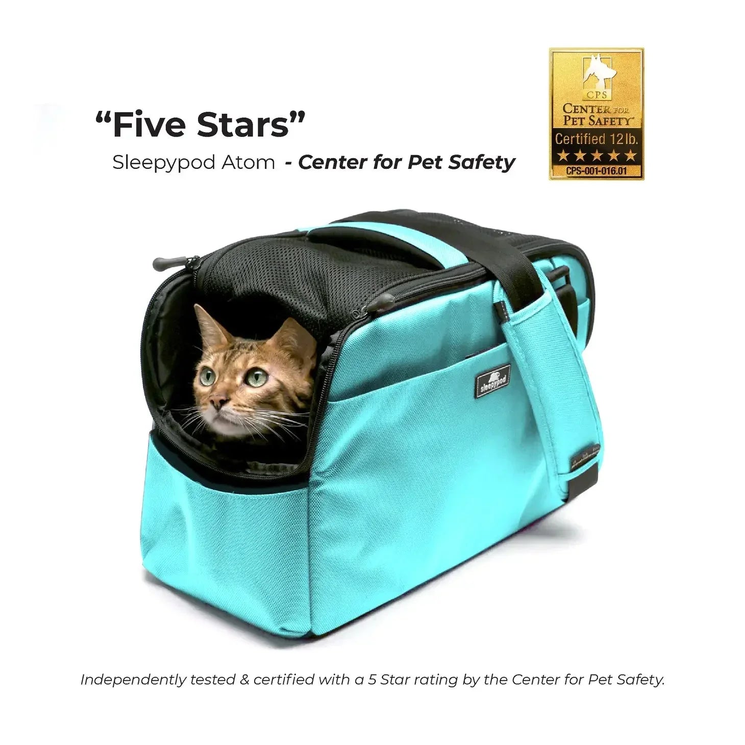 Sleepypod Atom Small Pet Carrier - Airline Compliant, Crash Tested Model