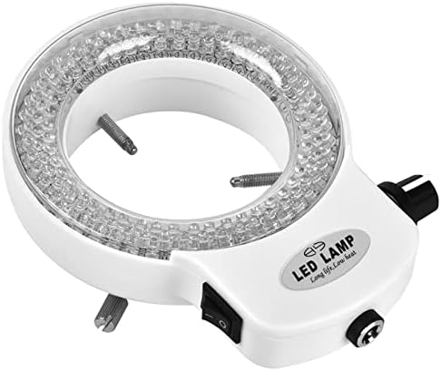 144 LED Ring Light Adjustable Microscope Camera 144 LED Beads Light Source Brightness Ring Lamp for Stereo Microscope (White)