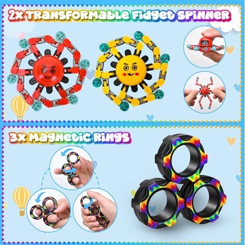 15 Pack Sensory Fidget Toys Bulk Easter Basket Stuffers Gifts for Kids Age 5-7, 8-12, Autism Quiet Figette Toys School Classroom Autistic Calm Down ADHD Stress Anxiety Party Favors Box for Adult Teens
