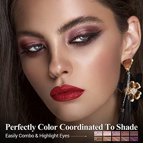 10PCS Eyeshadow Stick,Shimmer And Matte Brown Metallic Cream Eyeshadow Pencil Crayon with Smudge-proof & Waterproof,Eye Brightener Stick - Cocoa Crush
