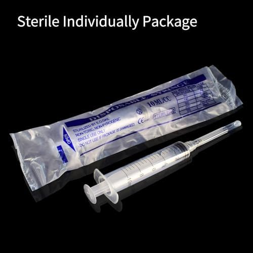 10cc/ml 22G Syringe with Needle Laboratory Tools, Each Individually Wrapped-Pack of 20