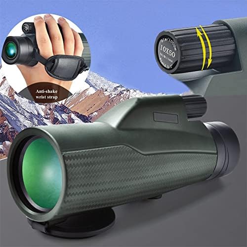 10X50 Monocular Telescope with Phone Adapter & Tripod High Power Monoculars for Adults Low Night Vision HD Monocular Scope for Bird Watching Hunting Hiking Concert Travelling