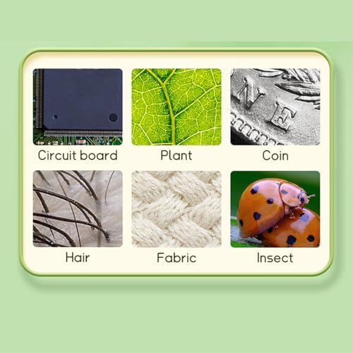 1000X Kids Microscope Digital,2in IPS Screen, 400 Photo Storage, 100X-1000X Zoom, USB Connection, for Shared Exploration with PC