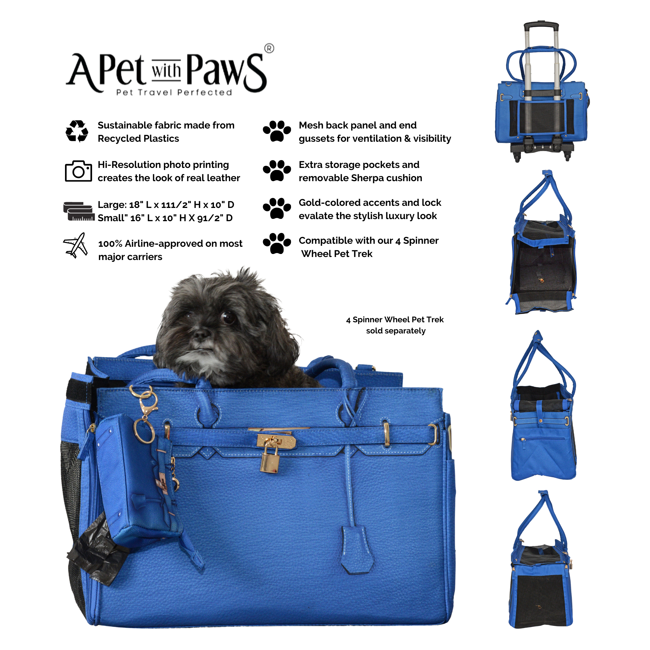 A Pet with Paws® Madison Carrier With Pet Trek Wheelbase
