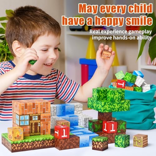 100PCS Magnetic Blocks - Building Toys for Boys Girls 3+,Toddler Building Magnet Toy STEM Sensory Game,Christmas Birthday Gifts for Kids Ages 4 5 6 7 8 9