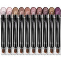 10PCS Eyeshadow Stick,Shimmer And Matte Brown Metallic Cream Eyeshadow Pencil Crayon with Smudge-proof & Waterproof,Eye Brightener Stick - Cocoa Crush