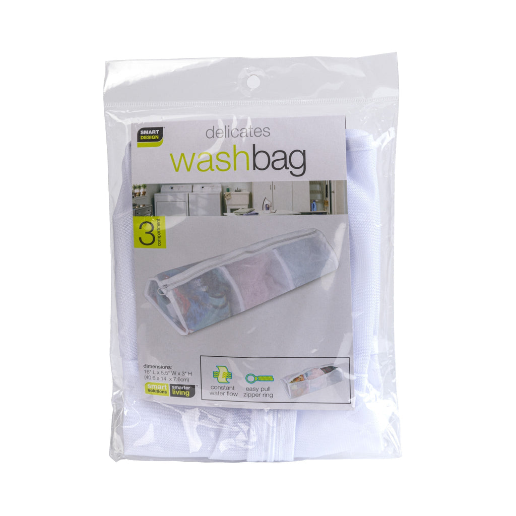 3-Compartment Wash Bag with Safety Zipper