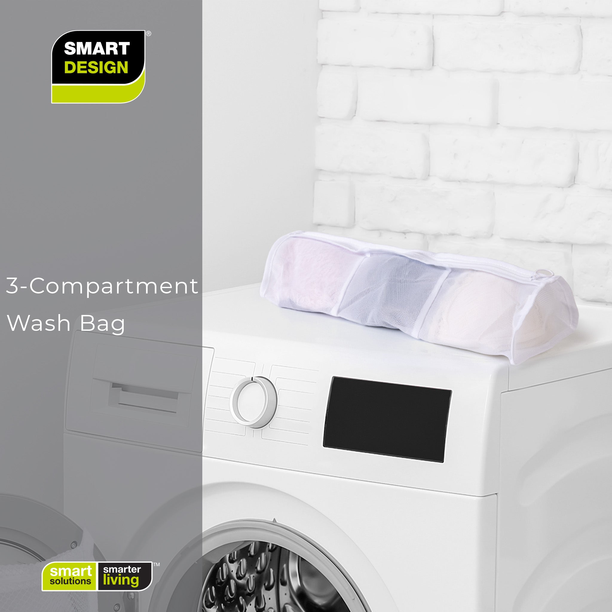 3-Compartment Wash Bag with Safety Zipper