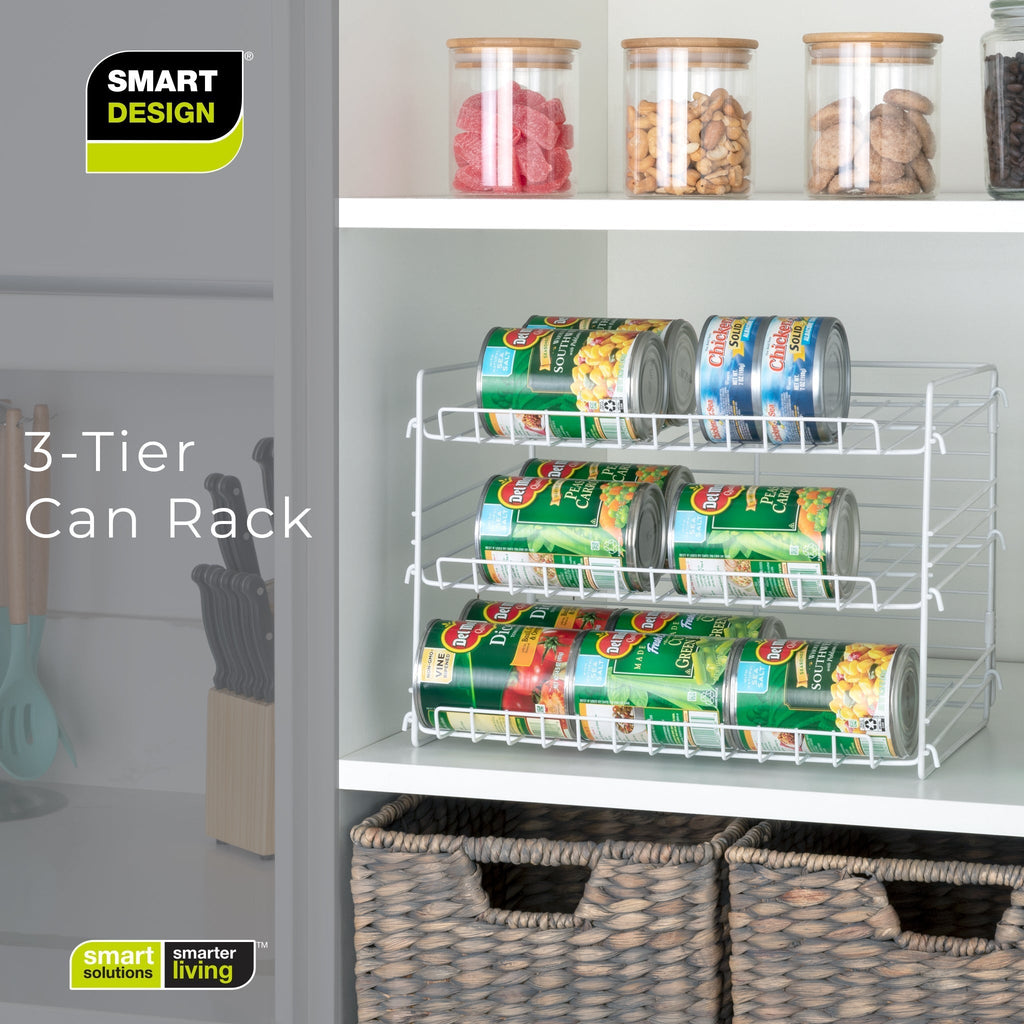 3-Tier Can Rack Organizer - White