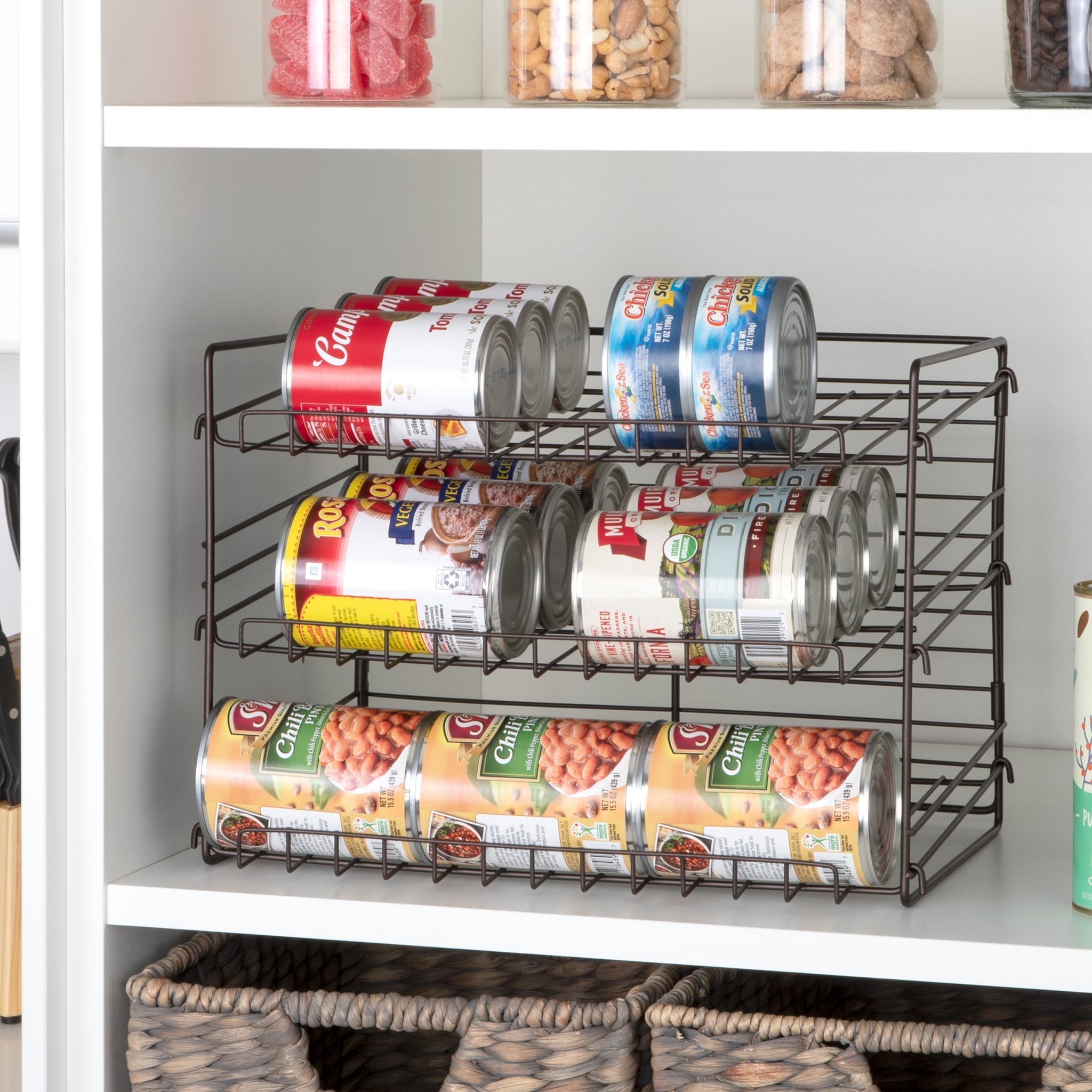 3-Tier Can Rack Organizer - White